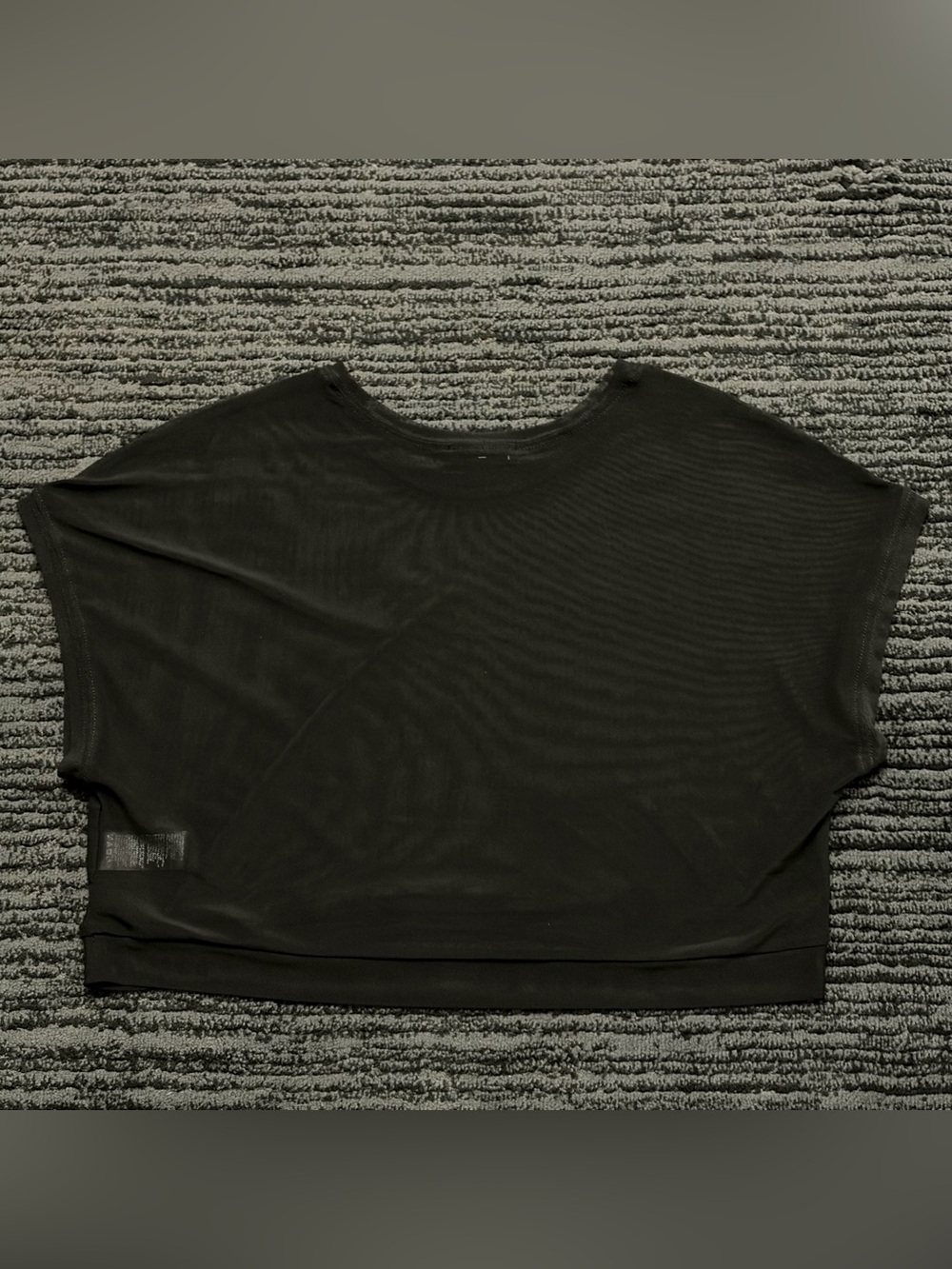 Good American Sheer Mesh Crewneck Crop Top - Picture 2 of 7